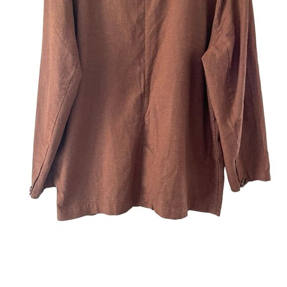 Marine Layer Flora Hemp Tencel Blazer Oversize Brown Women's Size XL NWOT - Picture 12 of 16